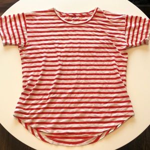 Madewell Red White Striped Tee Size Small